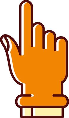Hand click filled Sliped Retro Icon
