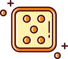 Dice five filled Sliped Retro Icon vector