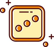 Dice three filled Sliped Retro Icon vector