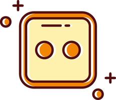 Dice two filled Sliped Retro Icon vector