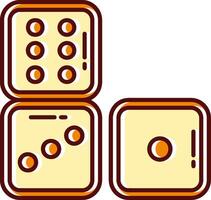 Dices filled Sliped Retro Icon vector