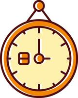 reloj lleno resbaló retro icono vector