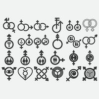 collection of gender logos vector