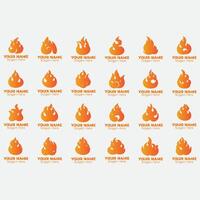 collection of fire logos vector