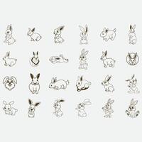 collection of rabbit logos vector