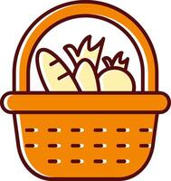 Basket filled Sliped Retro Icon vector