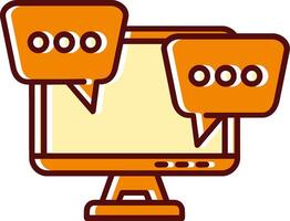 Desktop computer filled Sliped Retro Icon vector