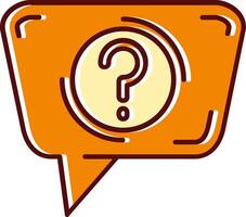 Question filled Sliped Retro Icon vector