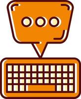 Keyboard filled Sliped Retro Icon vector