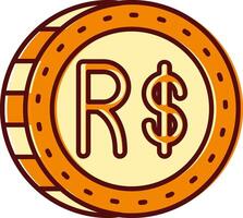 Brazilian real filled Sliped Retro Icon vector