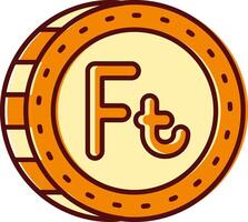 Forint filled Sliped Retro Icon vector