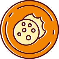 Cookie filled Sliped Retro Icon vector