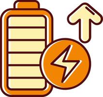 Battery full filled Sliped Retro Icon vector