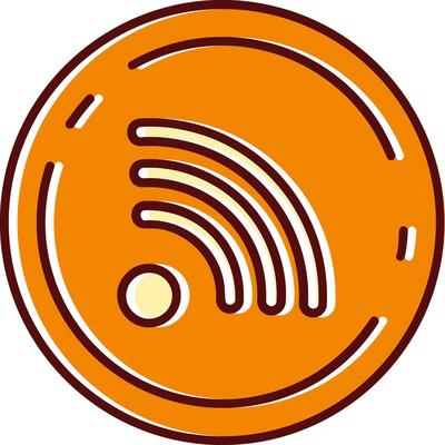 Rss filled Sliped Retro Icon
