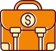 Money bag filled Sliped Retro Icon vector