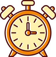 alarma reloj lleno resbaló retro icono vector