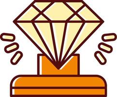 diamante lleno resbaló retro icono vector