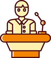 Lecturer filled Sliped Retro Icon vector