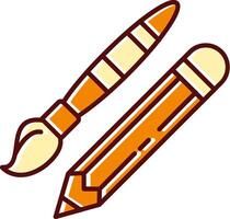 Drawing tools filled Sliped Retro Icon vector