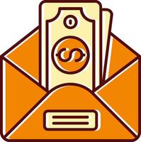 Envelope filled Sliped Retro Icon vector