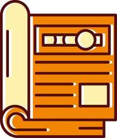 Magazine filled Sliped Retro Icon vector