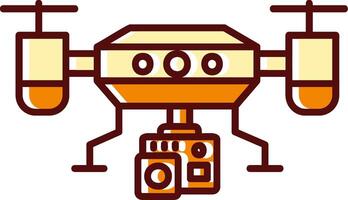 Camera drone filled Sliped Retro Icon vector