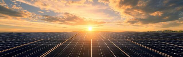 AI generated Solar power panel under the bright sun in the clear sky, renewable energy innovations picture photo