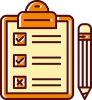 Task filled Sliped Retro Icon vector