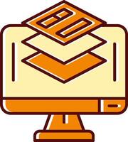 Layer filled Sliped Retro Icon vector