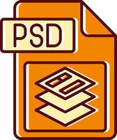 Psd file format filled Sliped Retro Icon vector