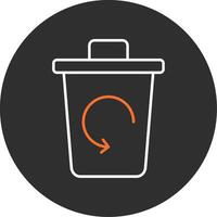 Trash Bin Blue Filled Icon vector