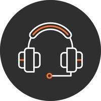 Headphone Blue Filled Icon vector