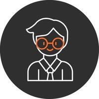 profesor azul lleno icono vector