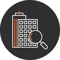 Search Apartment Blue Filled Icon vector