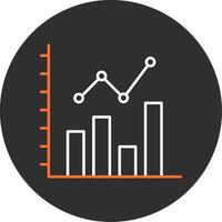 Bar Chart Blue Filled Icon vector