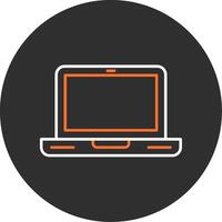 Laptop Computer Blue Filled Icon vector