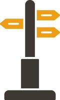 Directional Sign Glyph Two Colour Icon vector