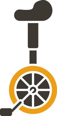 Unicycle Glyph Two Colour Icon