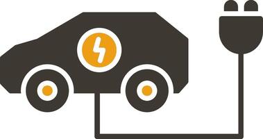 Electric Car Glyph Two Colour Icon vector