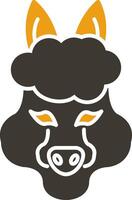 Alpaca Glyph Two Colour Icon vector