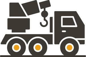 Crane Truck Glyph Two Colour Icon vector