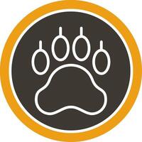 Pawprint Glyph Two Colour Icon vector