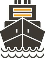 Logistics Ship Glyph Two Colour Icon vector