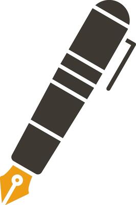 Fountain Pen Glyph Two Colour Icon