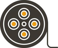 Film Reel Glyph Two Colour Icon vector