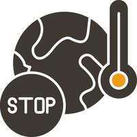 Stop Global Warming Glyph Two Colour Icon vector