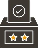 votación caja glifo dos color icono vector