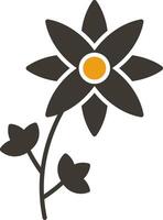 Orchidaceae Glyph Two Colour Icon vector