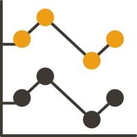 Line Chart Glyph Two Colour Icon vector