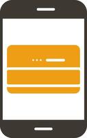 Mobile Banking Glyph Two Colour Icon vector